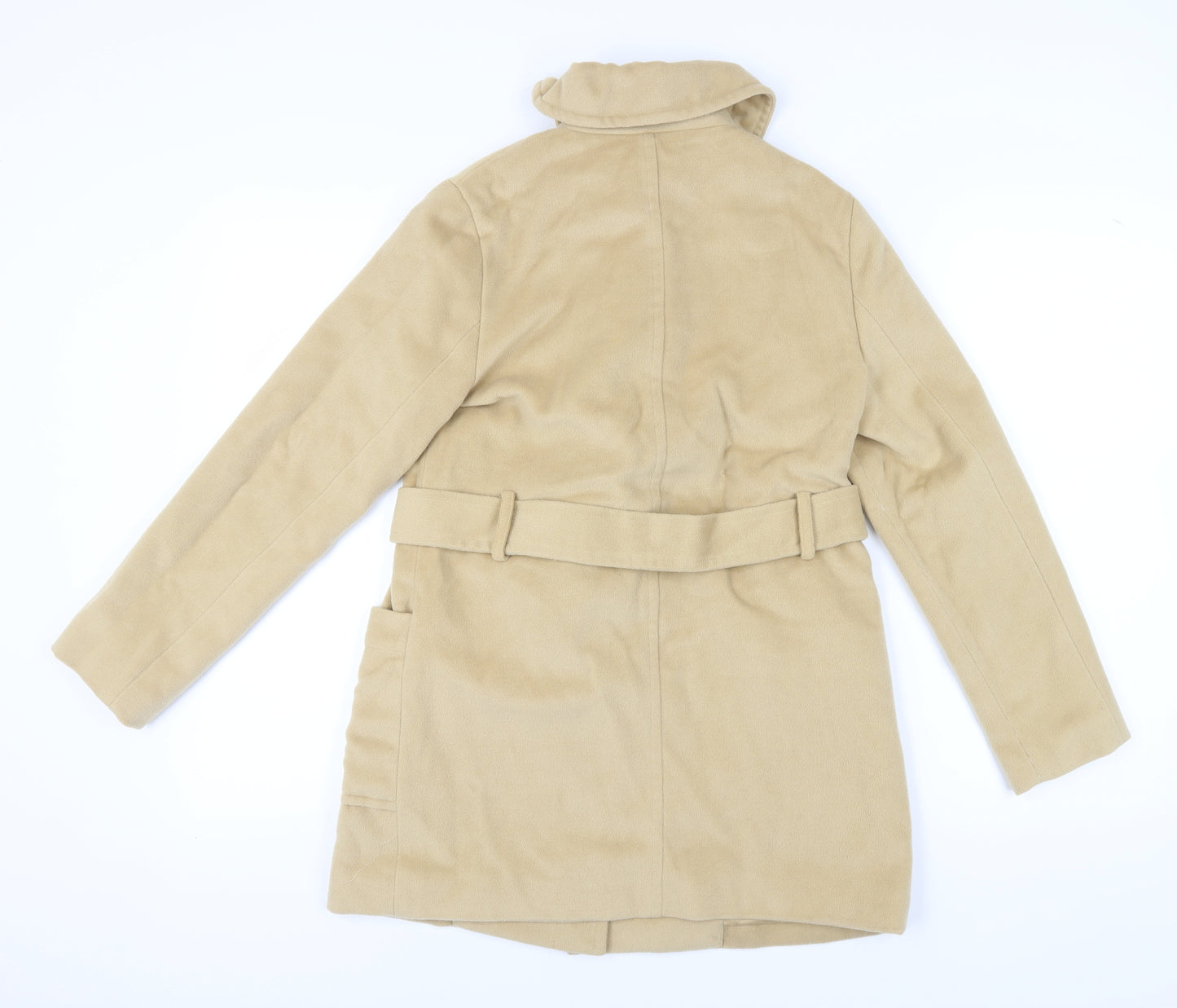 A More A More Beige Women's Belted Overcoat M