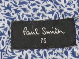 Paul Smith Men's Blue Floral XL Short Sleeve Shirt
