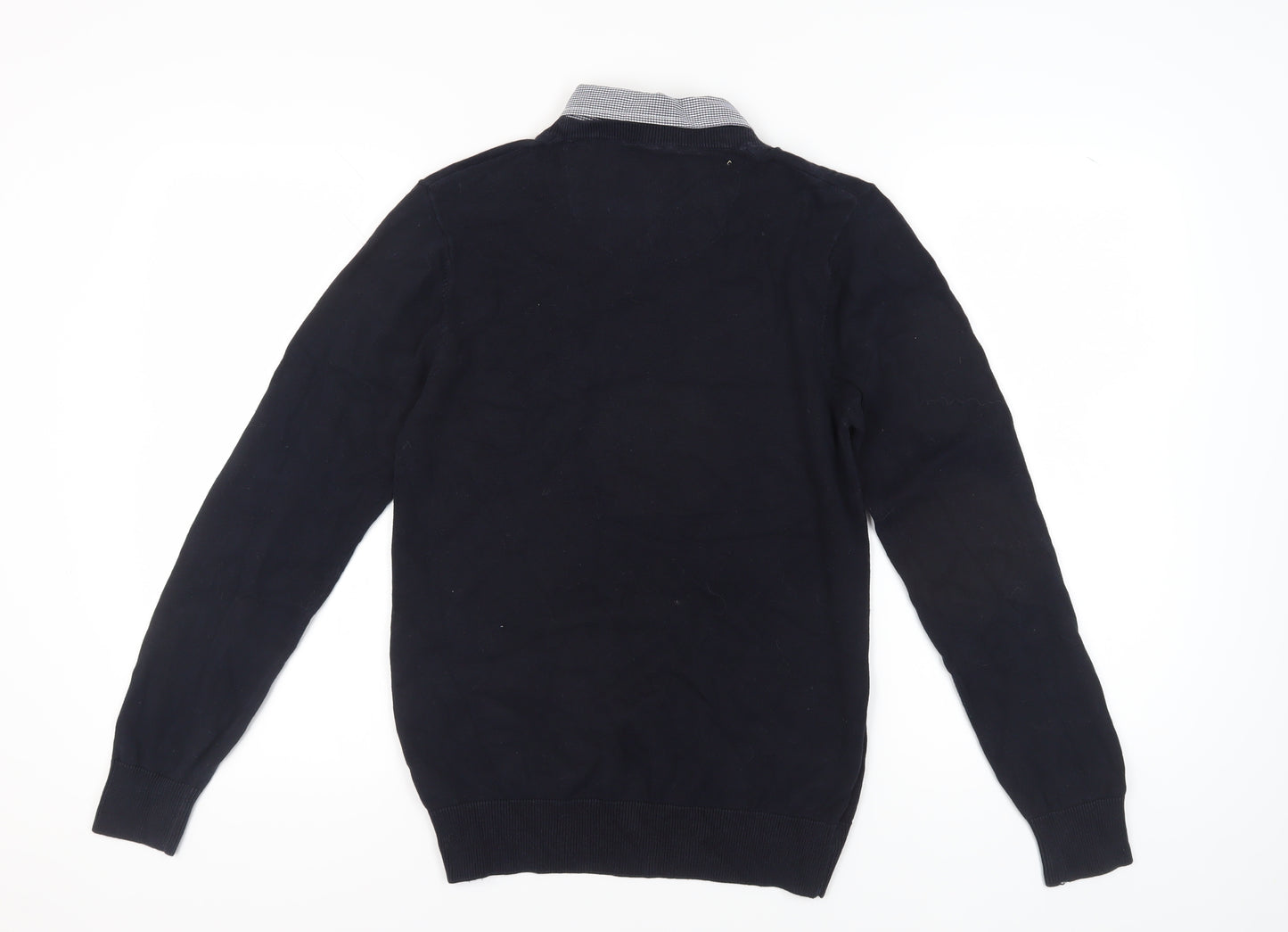 Next Men's Black V-Neck Pullover Jumper, Size S