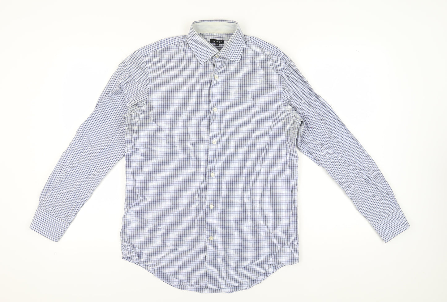 Jaeger Men's Blue Check Long Sleeve Shirt 15