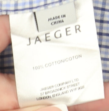 Jaeger Men's Blue Check Long Sleeve Shirt 15