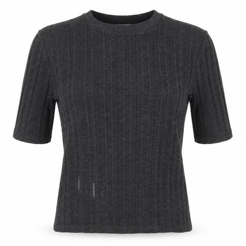 MNG Women's Black T-Shirt, Size M, 3/4 Sleeve, Casual