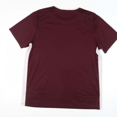Adidas Men’s 2XL Red T-Shirt, Short Sleeve, Crew Neck