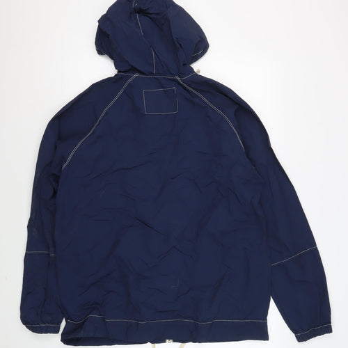Jack Wills Men's Blue Hooded Windbreaker Jacket L