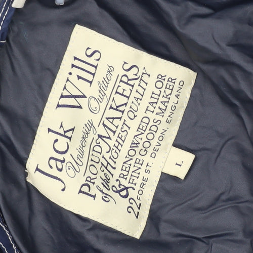 Jack Wills Men's Blue Hooded Windbreaker Jacket L