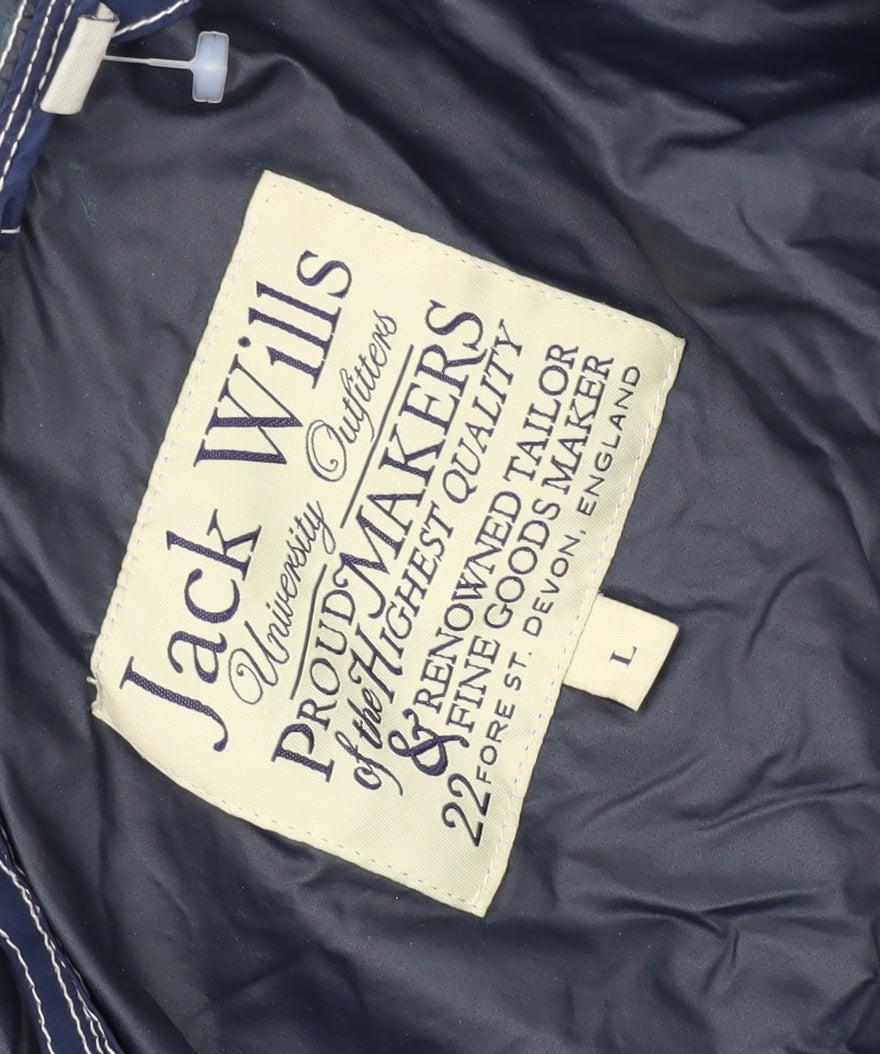 Jack Wills Men's Blue Hooded Windbreaker Jacket L