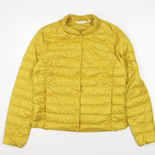 H&M Women's Yellow Puffer Jacket Size S
