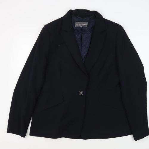 Laura Ashley Women's Black Blazer UK 14 Single Breasted