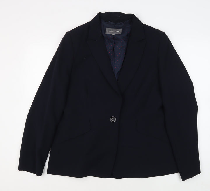 Laura Ashley Women's Black Blazer UK 14 Single Breasted
