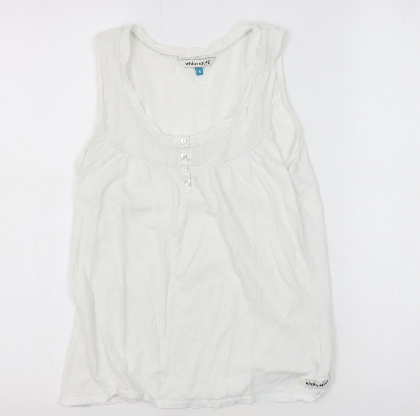 White Stuff Women's White Cotton Tank Top Size 8