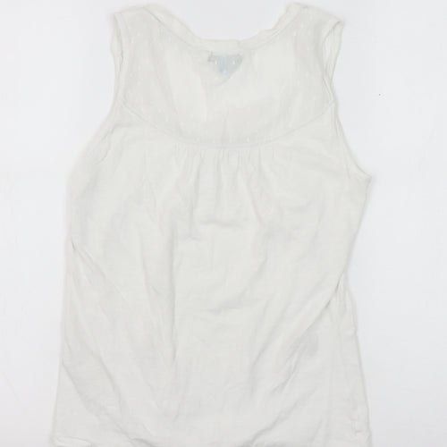 White Stuff Women's White Cotton Tank Top Size 8