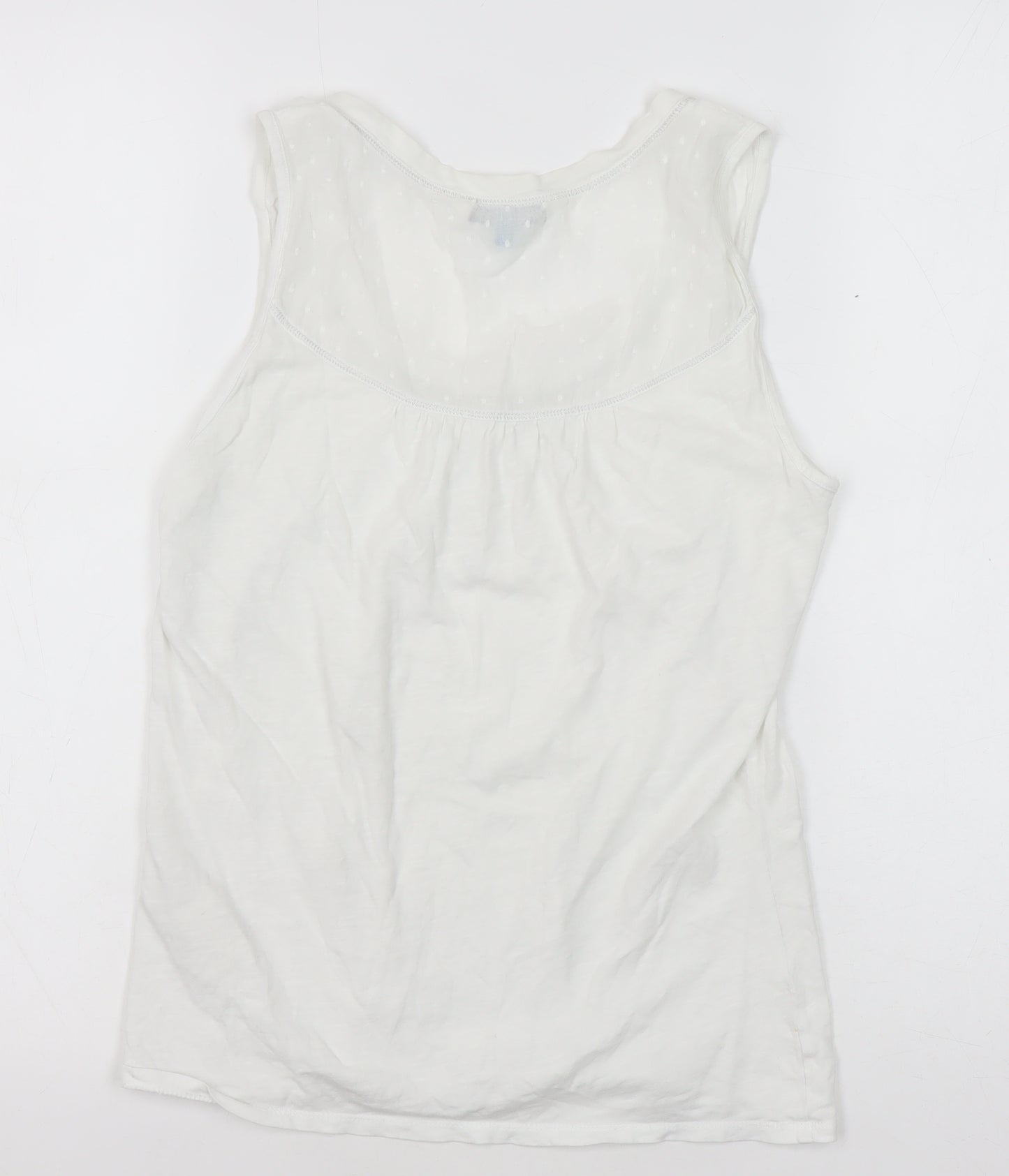 White Stuff Women's White Cotton Tank Top Size 8