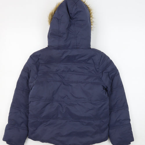 FatFace Boys Blue Puffer Jacket 10-11 Years Hooded Winter Coat