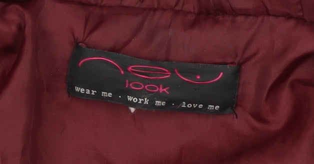 New Look Women's Blue Quilted Hooded Jacket Size 10