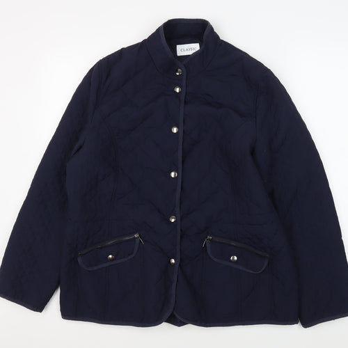 Marks and Spencer Women's Blue Quilted Jacket, Size 16