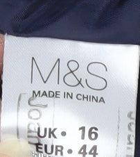 Marks and Spencer Women's Blue Quilted Jacket, Size 16