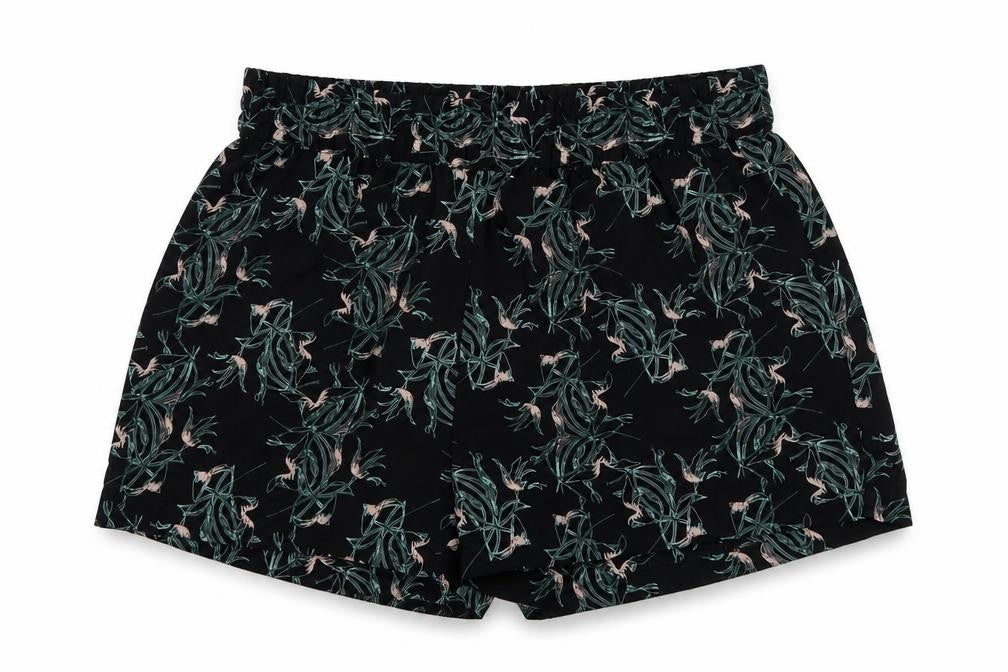 Front view of Jacqueline de Yong Women's Black Floral Shorts M