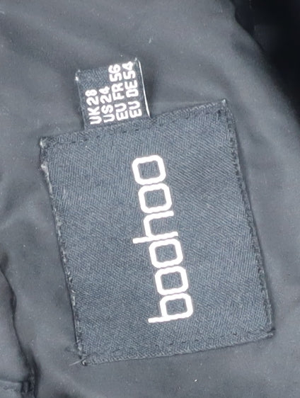boohoo Women’s Black Puffer Jacket Size 28 Winter Coat