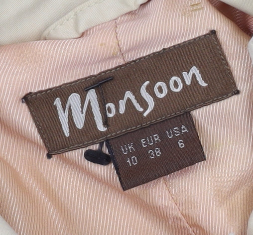 Monsoon Women's Beige Long Trench Coat Size 10
