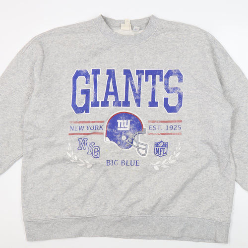 H&M Grey Giants Logo Sweatshirt, Unisex M, Casual