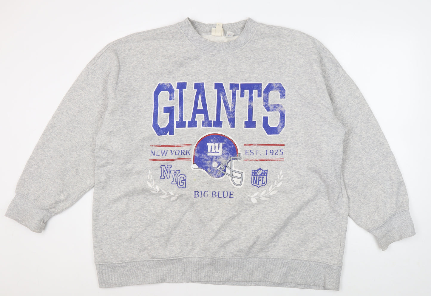 H&M Grey Giants Logo Sweatshirt, Unisex M, Casual
