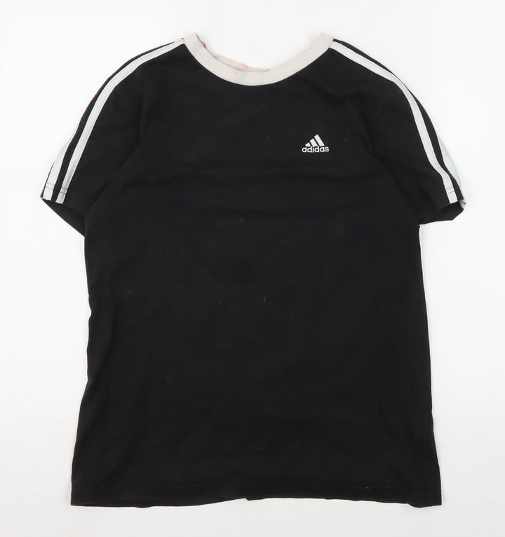 Adidas Women's Black T-Shirt XS, Casual, Cotton, Crew Neck