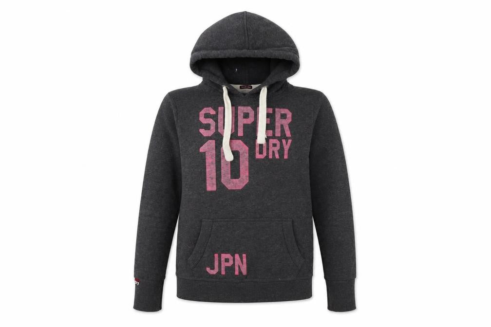 Front view of Superdry Women's Grey Hoodie Medium