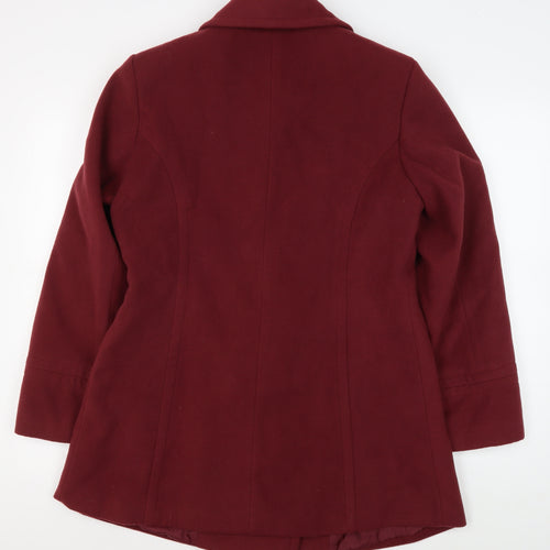 Isle Women's Red Pea Coat, Size 10, Double-Breasted