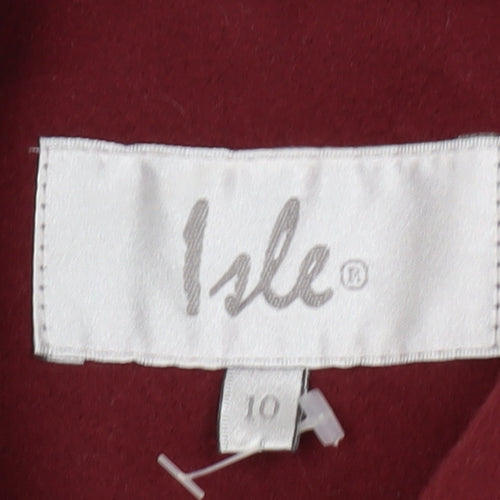 Isle Women's Red Pea Coat, Size 10, Double-Breasted