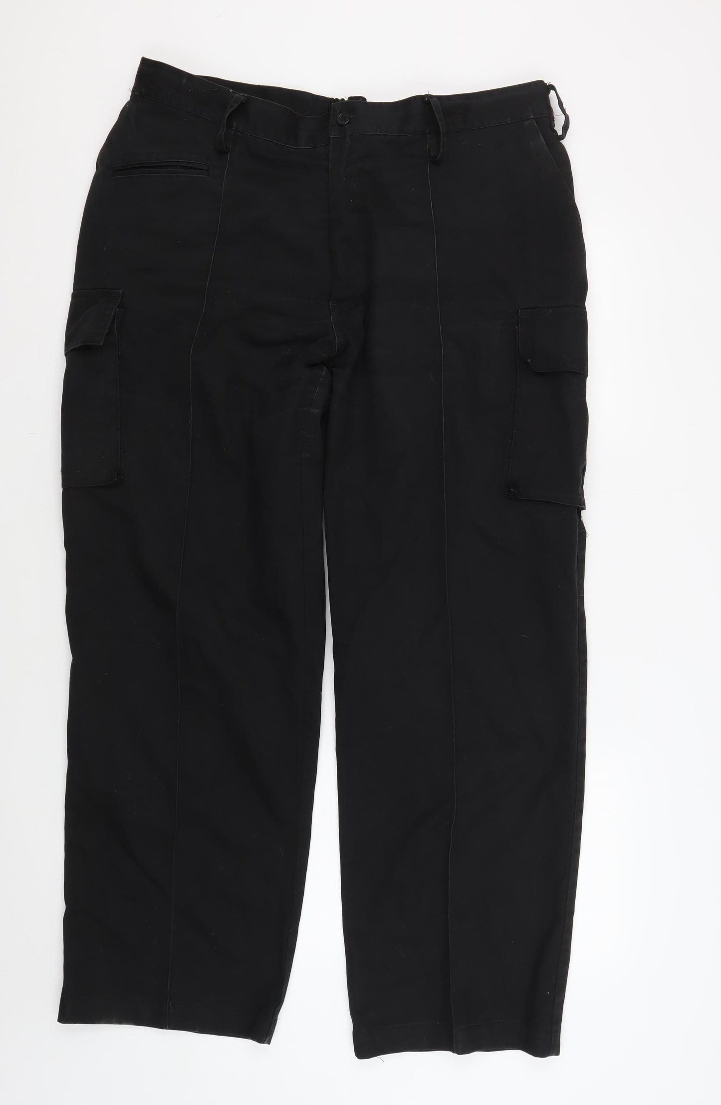 Gear Men's Black Cargo Trousers, Size L, Pockets