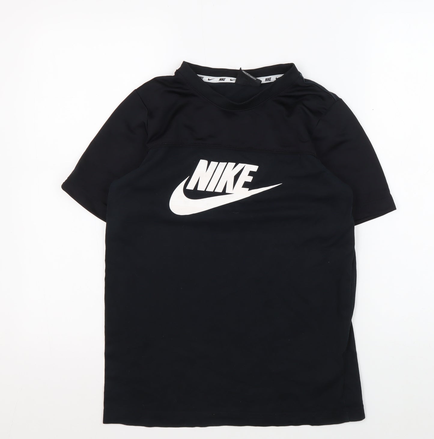 Nike Boys Black XL T-Shirt with Logo, Short Sleeve, Activewear