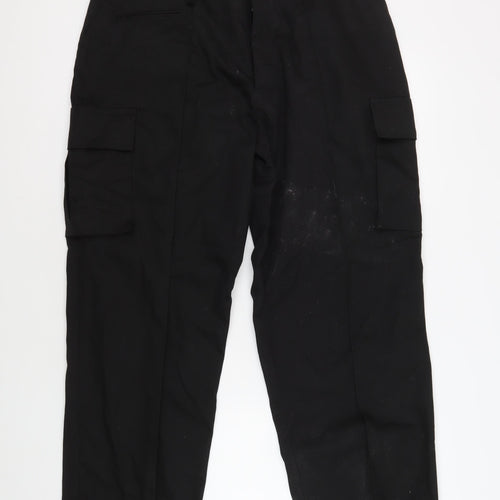 Gear Unisex Black Cargo Trousers L Button Pockets