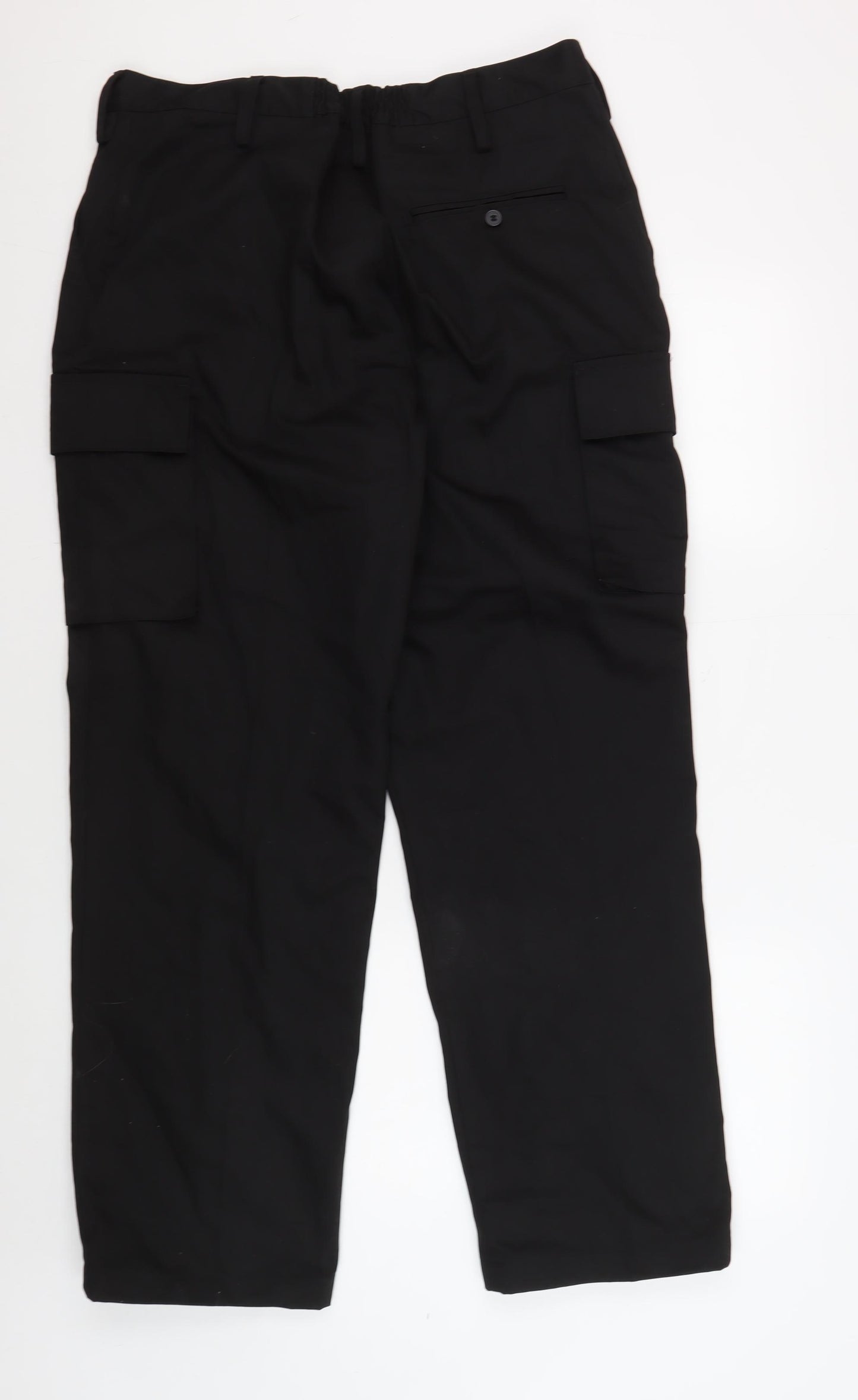 Gear Unisex Black Cargo Trousers L Button Pockets