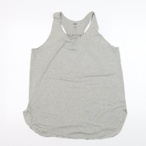 Uniqlo Women's Grey Racerback Tank Top L Regular Fit