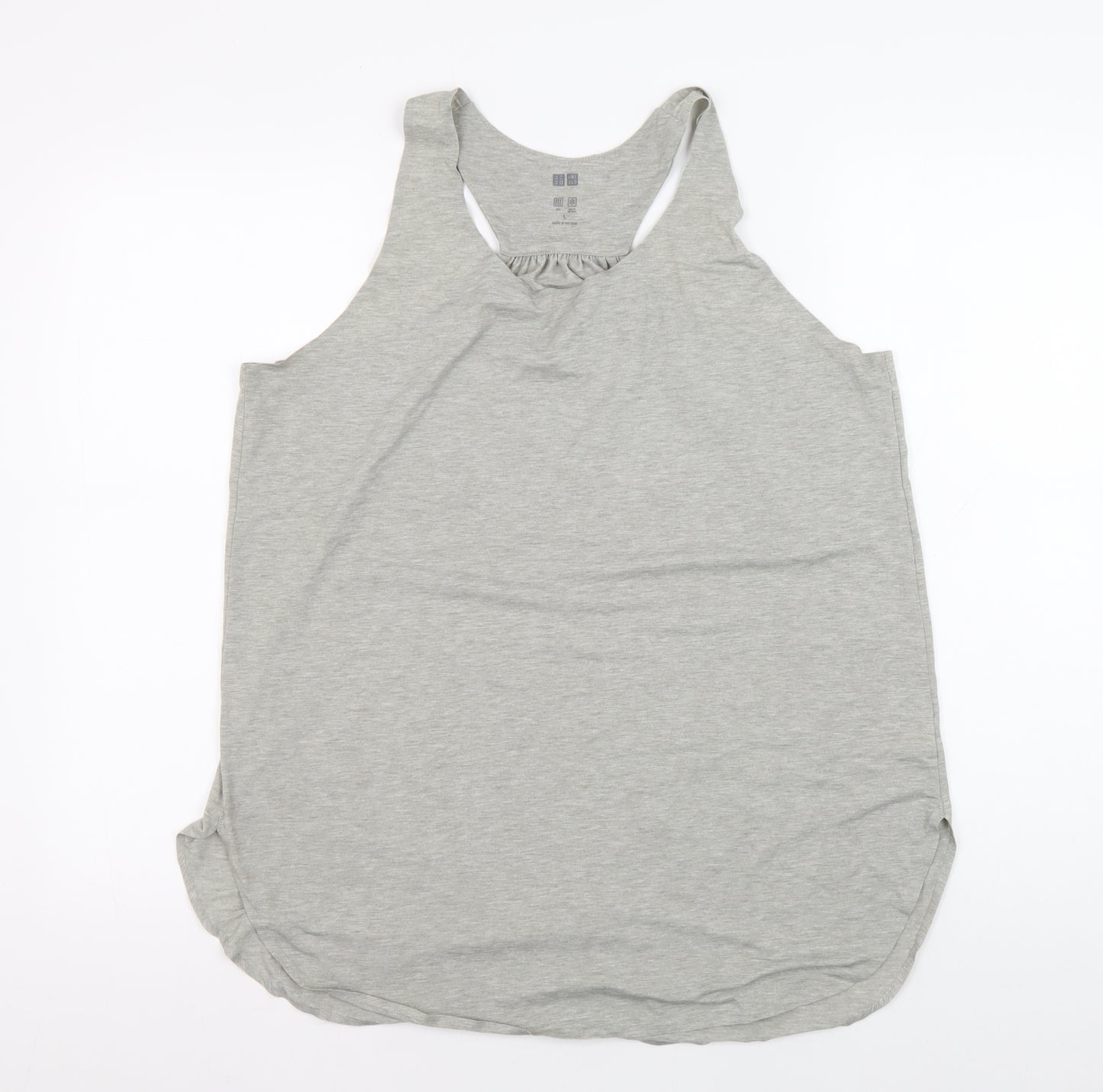 Uniqlo Women's Grey Racerback Tank Top L Regular Fit
