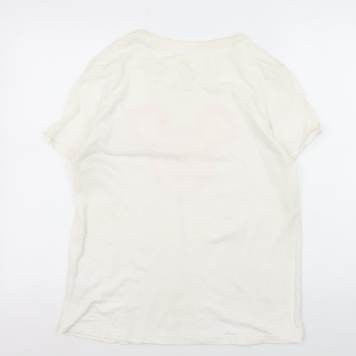 Disney Unisex White T-Shirt L Mickey Mouse Casual