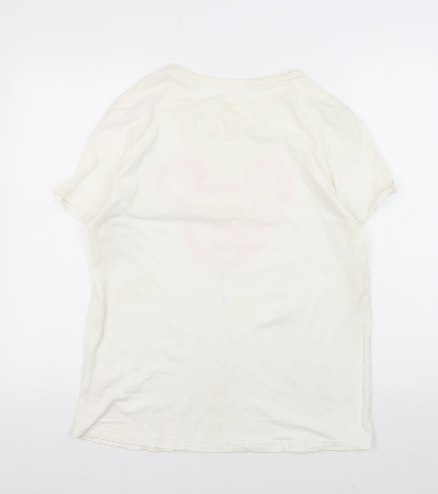 Disney Unisex White T-Shirt L Mickey Mouse Casual