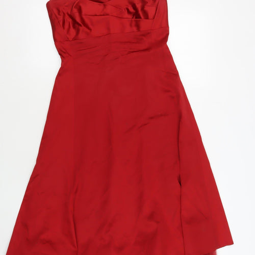 Warehouse Red Hi-Low Strapless Dress Size 12