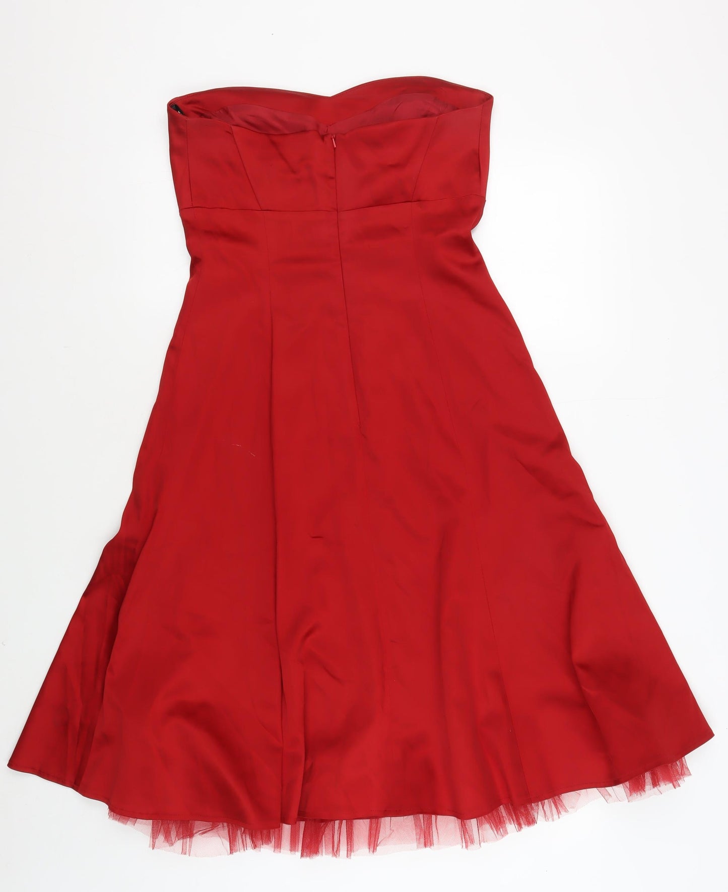 Warehouse Red Hi-Low Strapless Dress Size 12