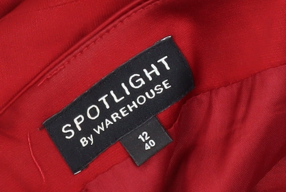 Warehouse Red Hi-Low Strapless Dress Size 12