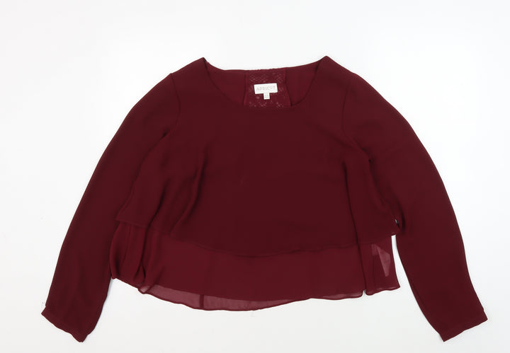 Apricot Women’s Red Lace Cropped Blouse Size 12