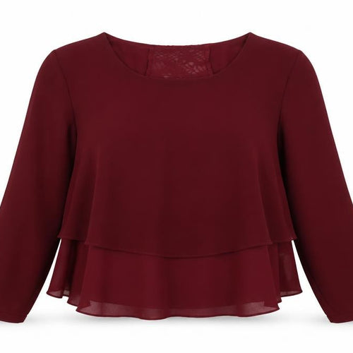 Apricot Women’s Red Lace Cropped Blouse Size 12