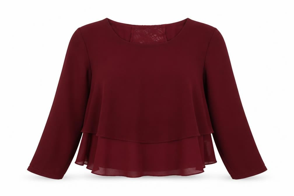 Apricot Women’s Red Lace Cropped Blouse Size 12