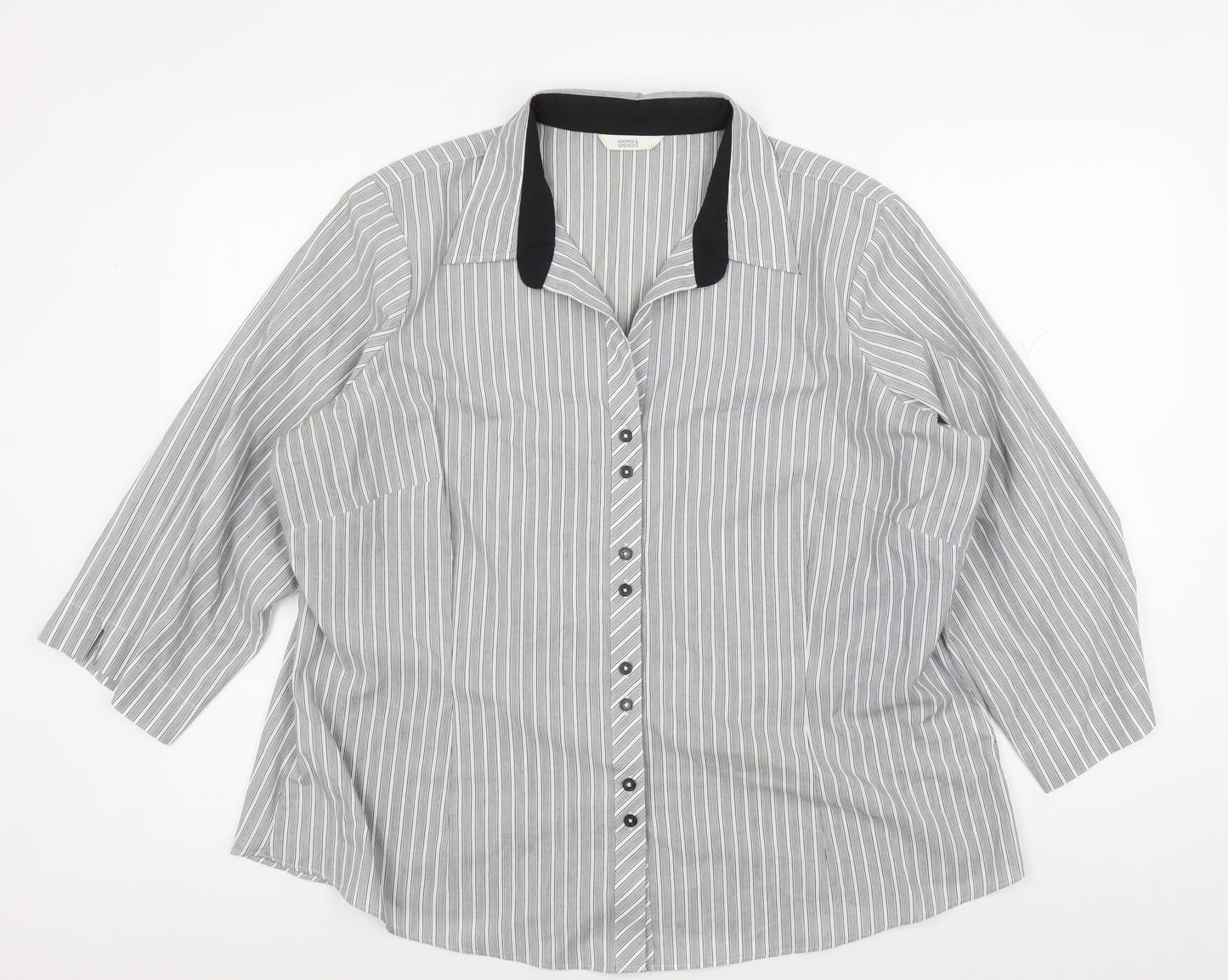 Marks and Spencer Women's Grey Button-Up Size 22