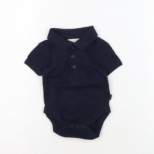 JoJo Maman Bébé Unisex Navy Babygrow 3-6M - Short Sleeve