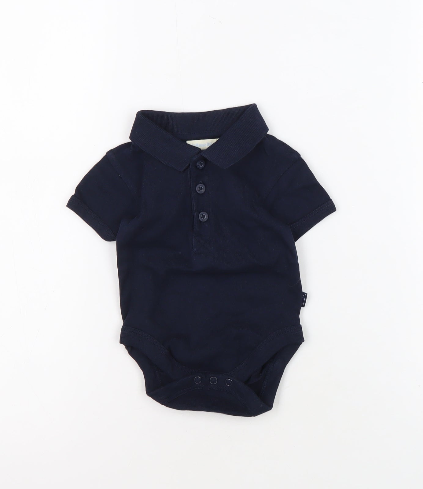 JoJo Maman Bébé Unisex Navy Babygrow 3-6M - Short Sleeve