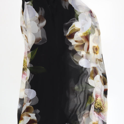 Wallis Women's Black Floral Knee Length Shift Dress