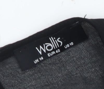 Wallis Women's Black Floral Knee Length Shift Dress