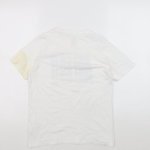 Nike Teens White Cotton T-Shirt, Size 12, Athletic Fit