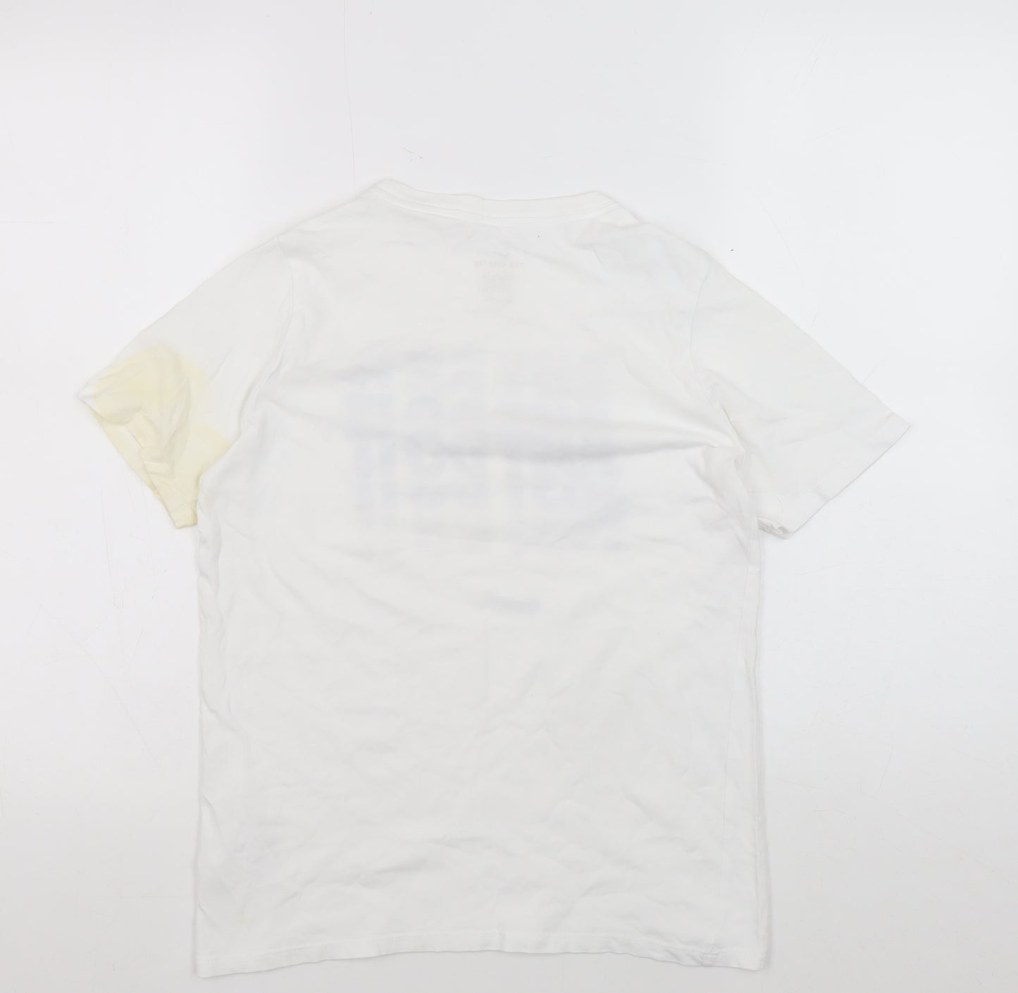 Nike Teens White Cotton T-Shirt, Size 12, Athletic Fit